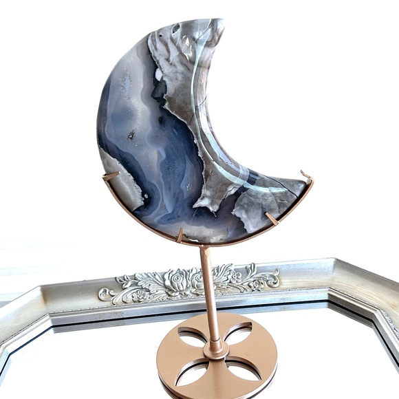 Other - Volcanic Agate Moon Sculpture